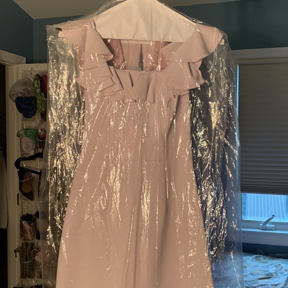 French Connection Lavender Periwinkle Ruffle Off-the-Shoulder Dress Size 4 - Picture 6 of 8